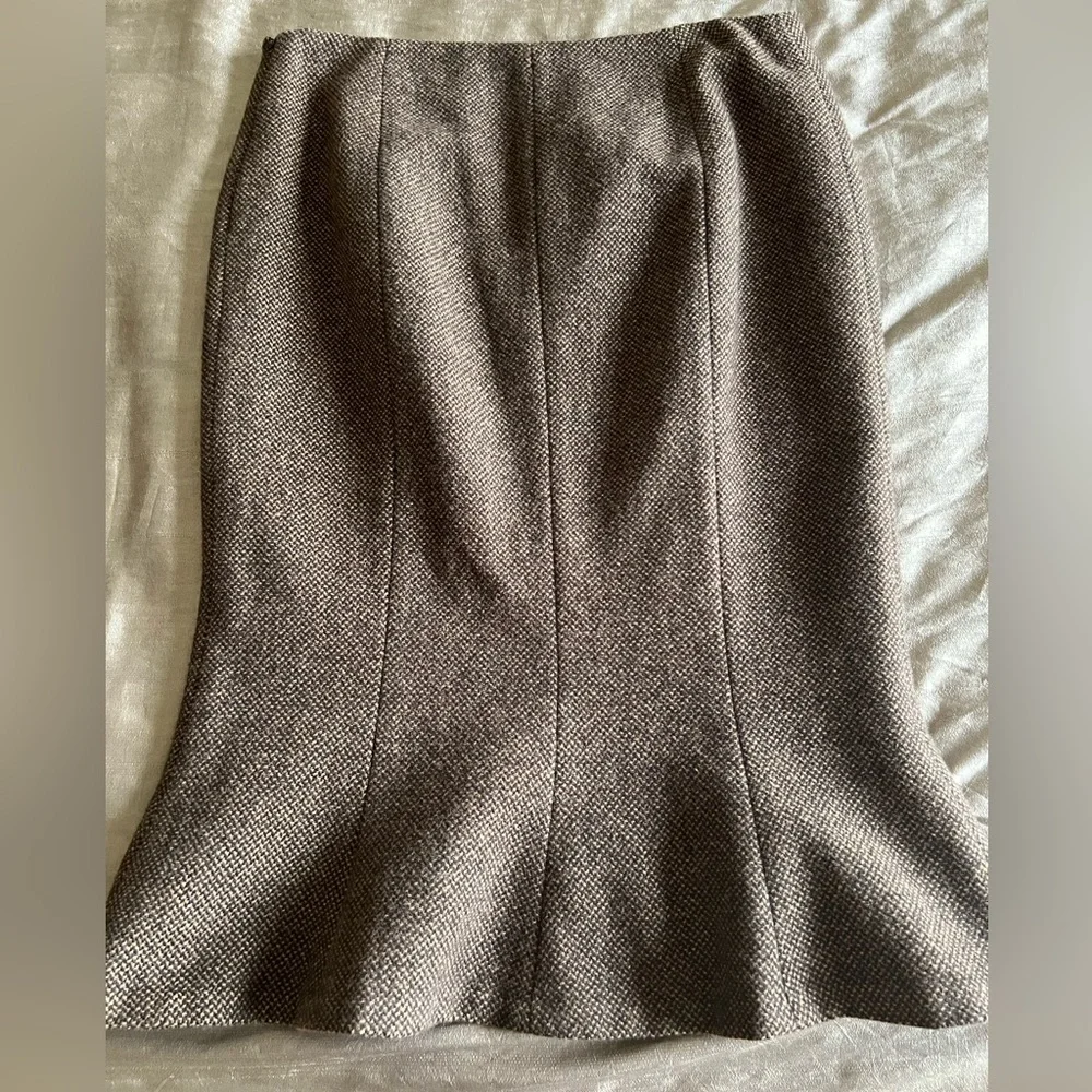 Ralph Lauren Brown Tweed Midi Skirt